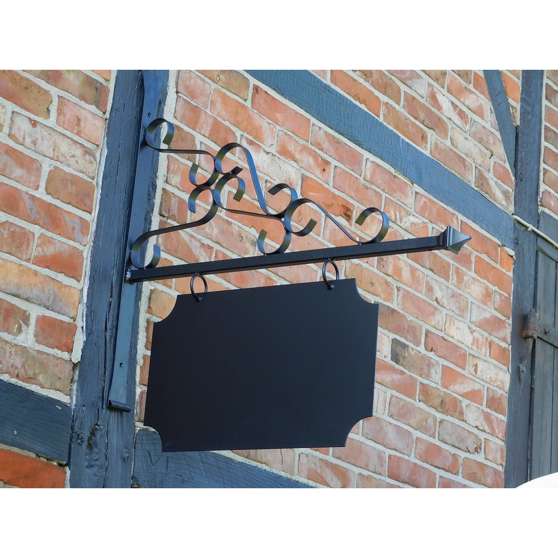 Letrero, placa de identificación, letrero de tienda, Negro - 75 cm - Rectangular - Hierro
