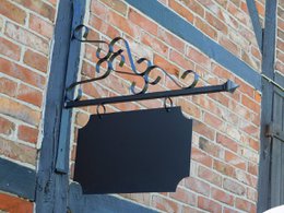 Schild, Namensschild, Ladenschild, Schwarz – 75 cm – Rechteckig – Eisen