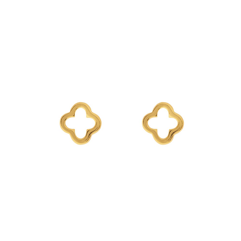 MINI Clover ear studs, 18 K yellow gold plated