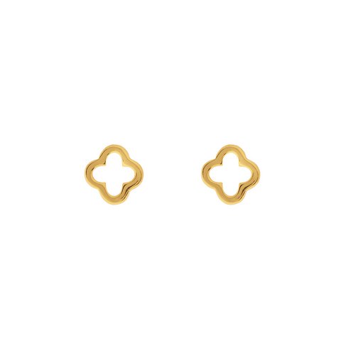 MINI Clover ear studs, 18 K yellow gold plated