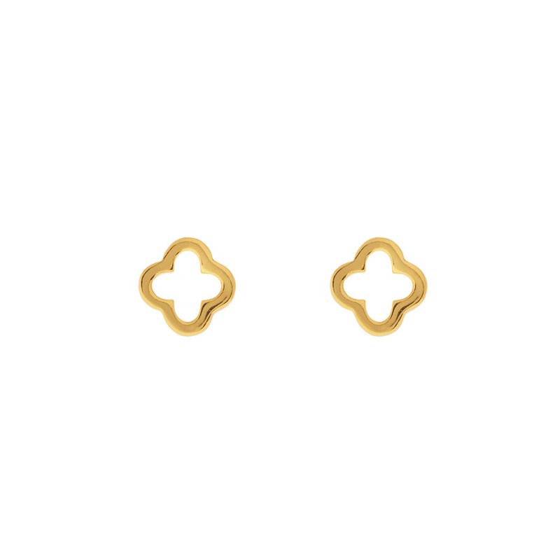 MINI Clover ear studs, 18 K yellow gold plated