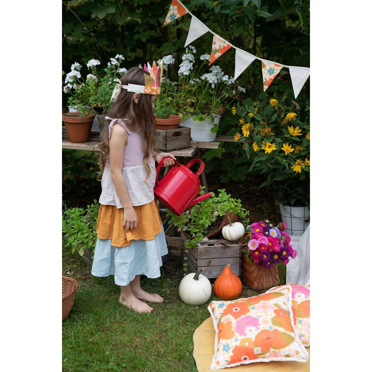 Girlande „Picknick mit Blumen“.