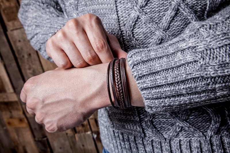 Leather bracelet "Braid"