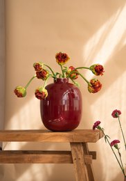 Vase Metal Dark Red 32cm