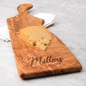 Handgemaakt olijfhouten charcuteriebord met handvat