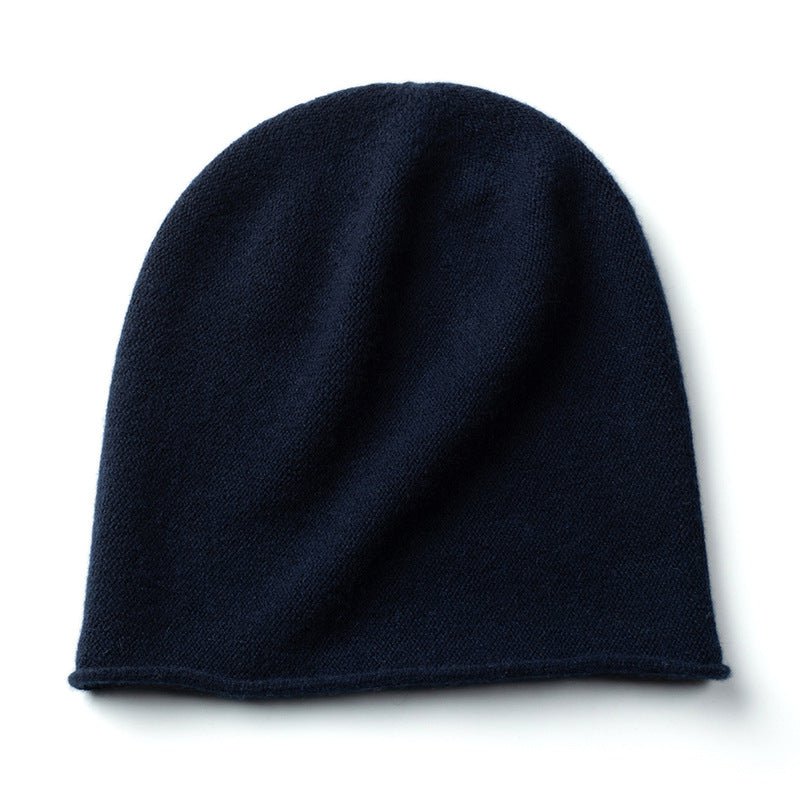 RIBBED POMPOM – 100% cashmere beanie with Pom-Pom