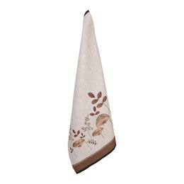 Tea towel 50x70 cm Beige Cotton Mushrooms Kitchen towel