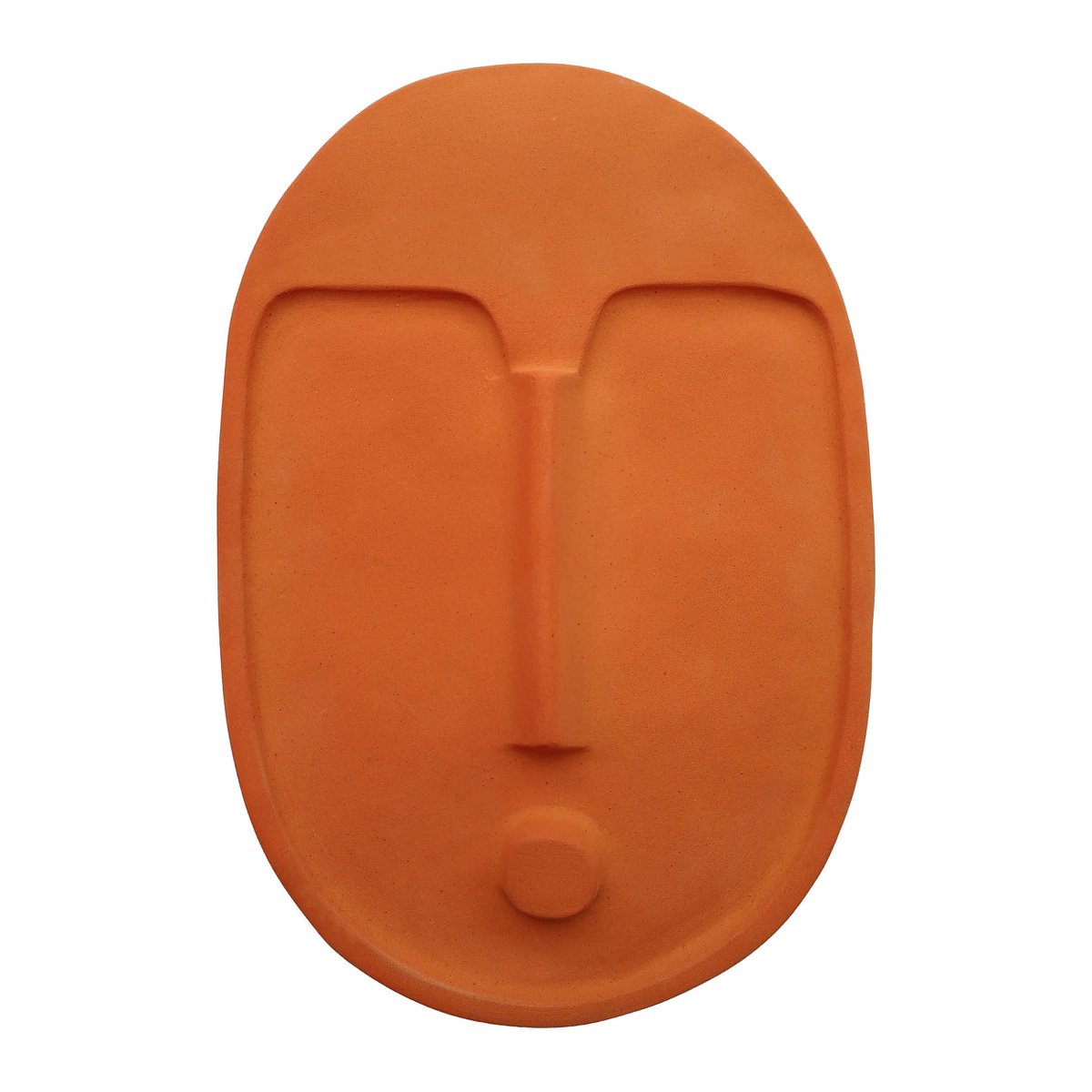 Abstrakcyjna ceramiczna maska ​​do dekoracji ścian - terakotowa pomarańcza