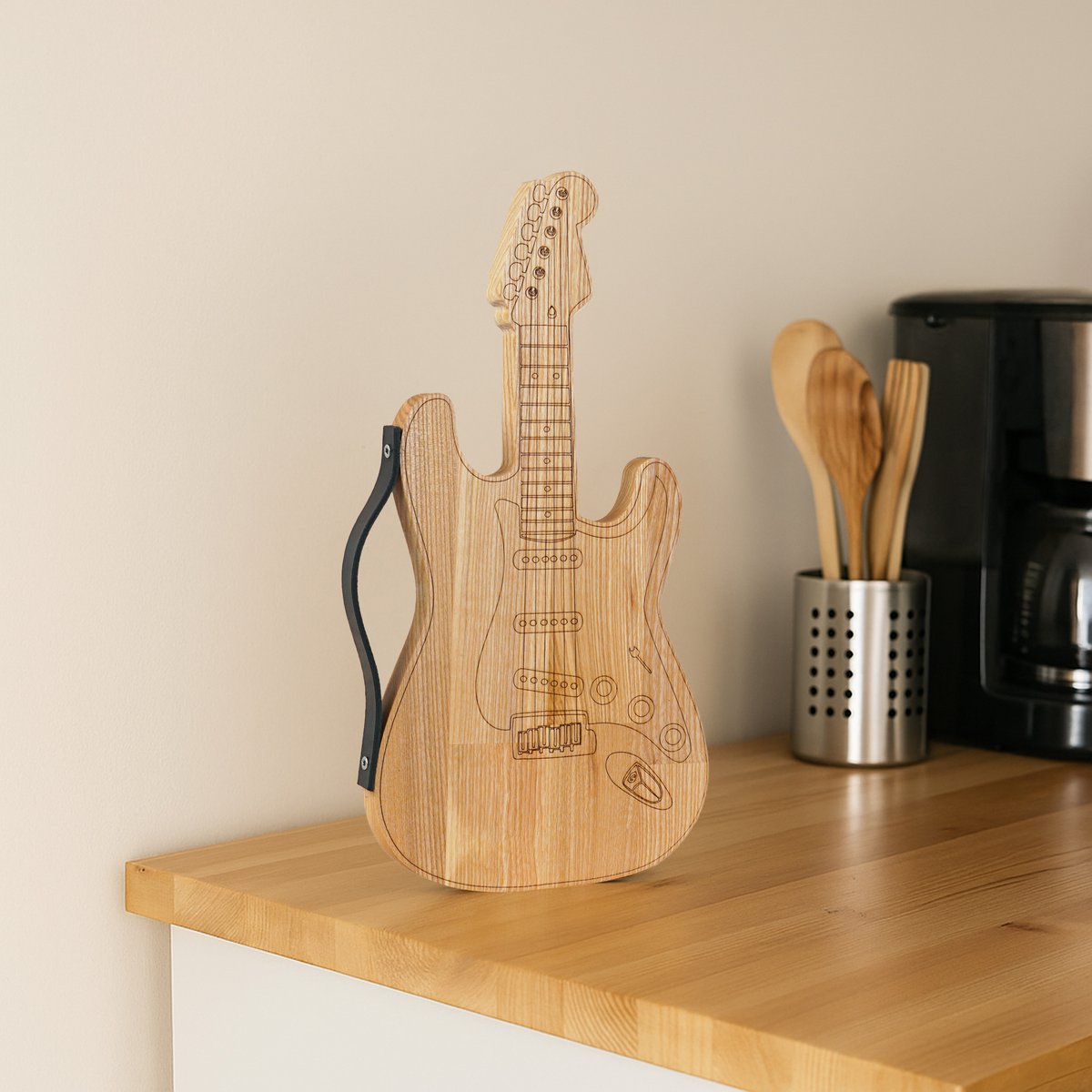 Planche à découper, planche à découper en bois en forme de guitare