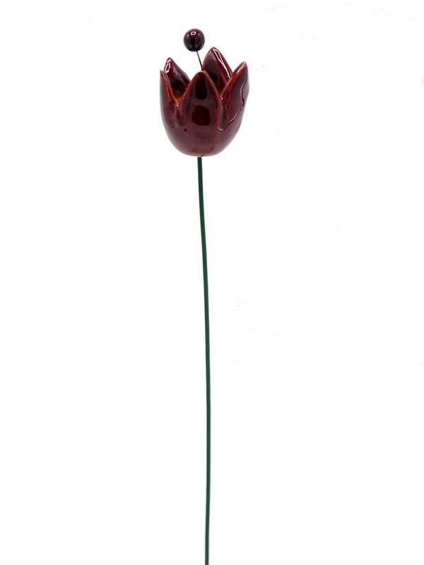 Tulip flower ceramic red 3cm