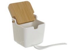 BAMBUSOWA PORCELANA CUKIERNICA 10,5X9X9 BIAŁA PC207781