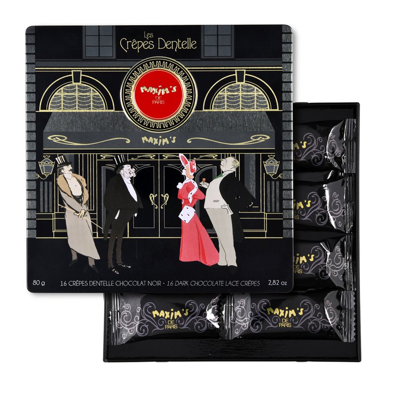 Æske med 16 mørk chokolade blonde crepes - 80 g