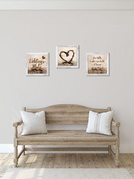 Lot de 3 tableaux encadrés LIEBLINGSPLATZ 3 x 23 x 23 cm décoration murale moderne