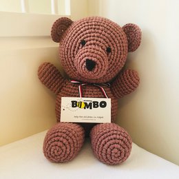 Luna-Leena big bear Leena brown - cotton (incl. donation) hand crocheted in Nepal