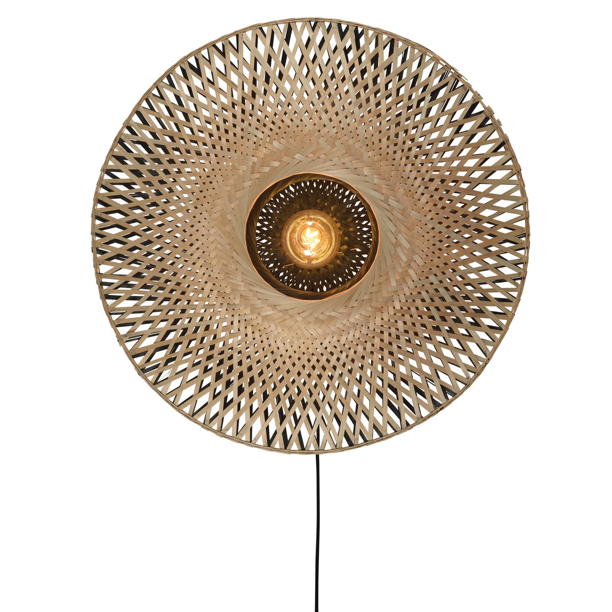 Wandlamp Kalimantan bamboe plat, S