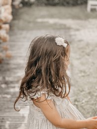 Blumenclips aus Wolle