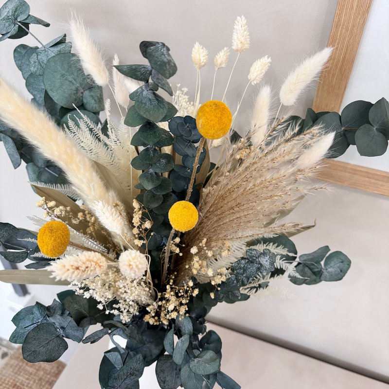 Natur - Dryflower Bouquet i Harmonie I Grün -weiß