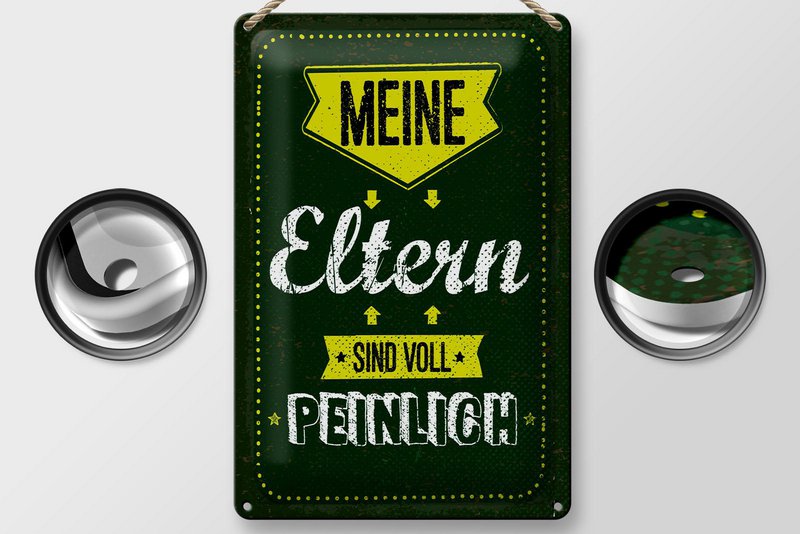 Blikskilt, der siger 20x30 cm Mine forældre er helt flov dekorativt skilt