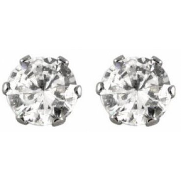 Studs rond zirkonia 6mm