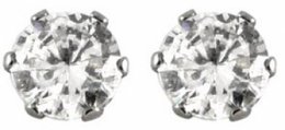 Studs rond zirkonia 6mm