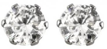 Studs rond zirkonia 6mm