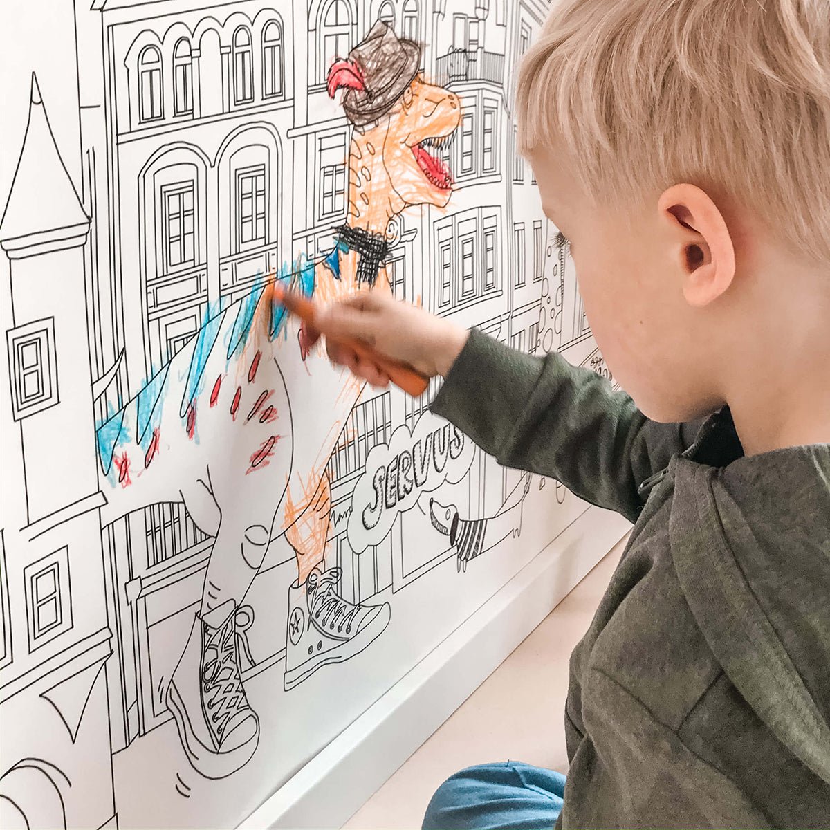 Schilderbehang en XXL mural "Little Artists"