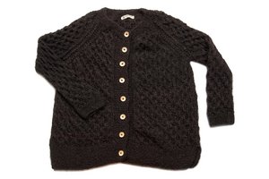 Strickjacke aus 100% Babyalpaka - Schwarz