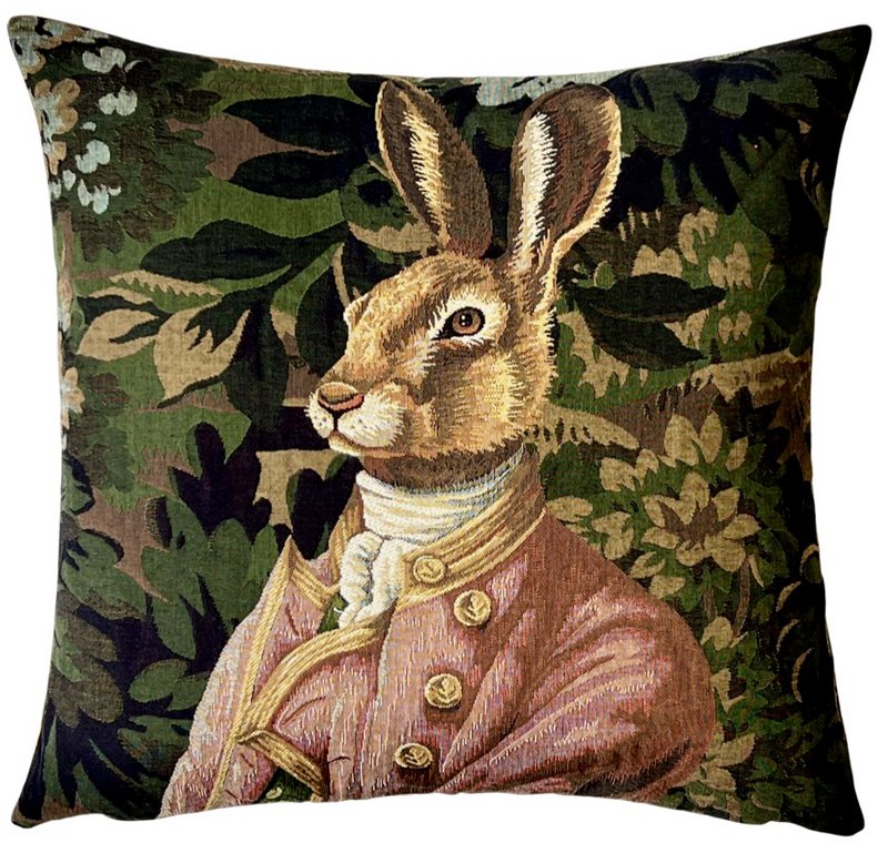 Rabbit Verdure Pillow Cover - Hare Pillow