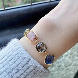 Crystals de quartz arc-en-ciel Bracelets à 5 pierres