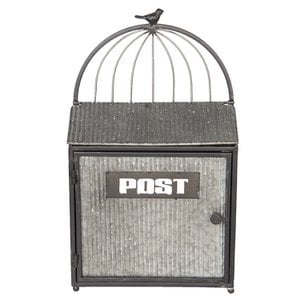 Letterbox 29x12x48 cm grauer brauner Metall -Wall -Briefkasten