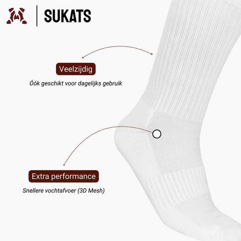Sukats® 6 pares de calcetines deportivos | El atleta | Calcetines de tenis | Calcetines para correr | Sin costuras | Blanco o negro | Múltiples tamaños