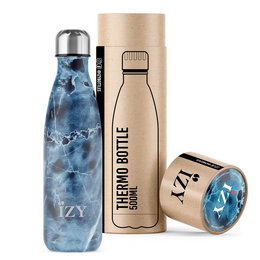 IZY - Original isoleret flaske - Marmor - Blå - 500ml