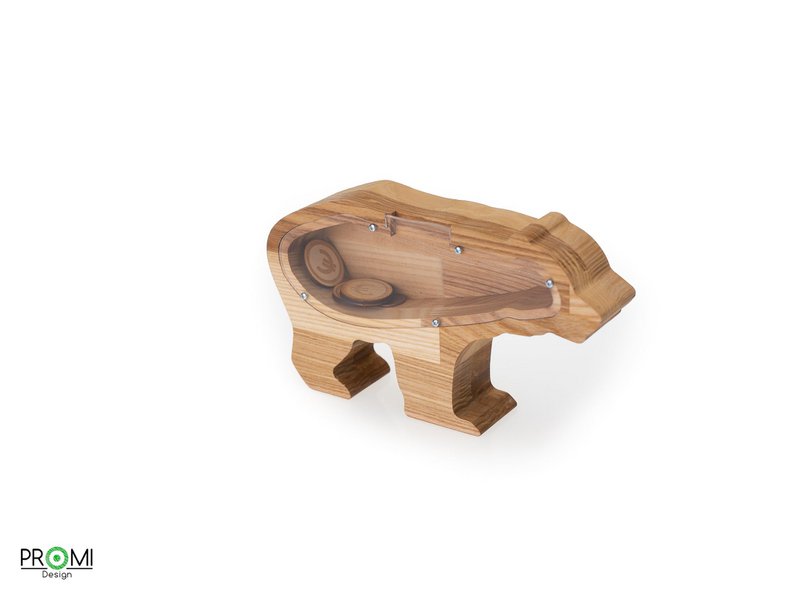 Sparschwein, Holzbär-Sparschwein