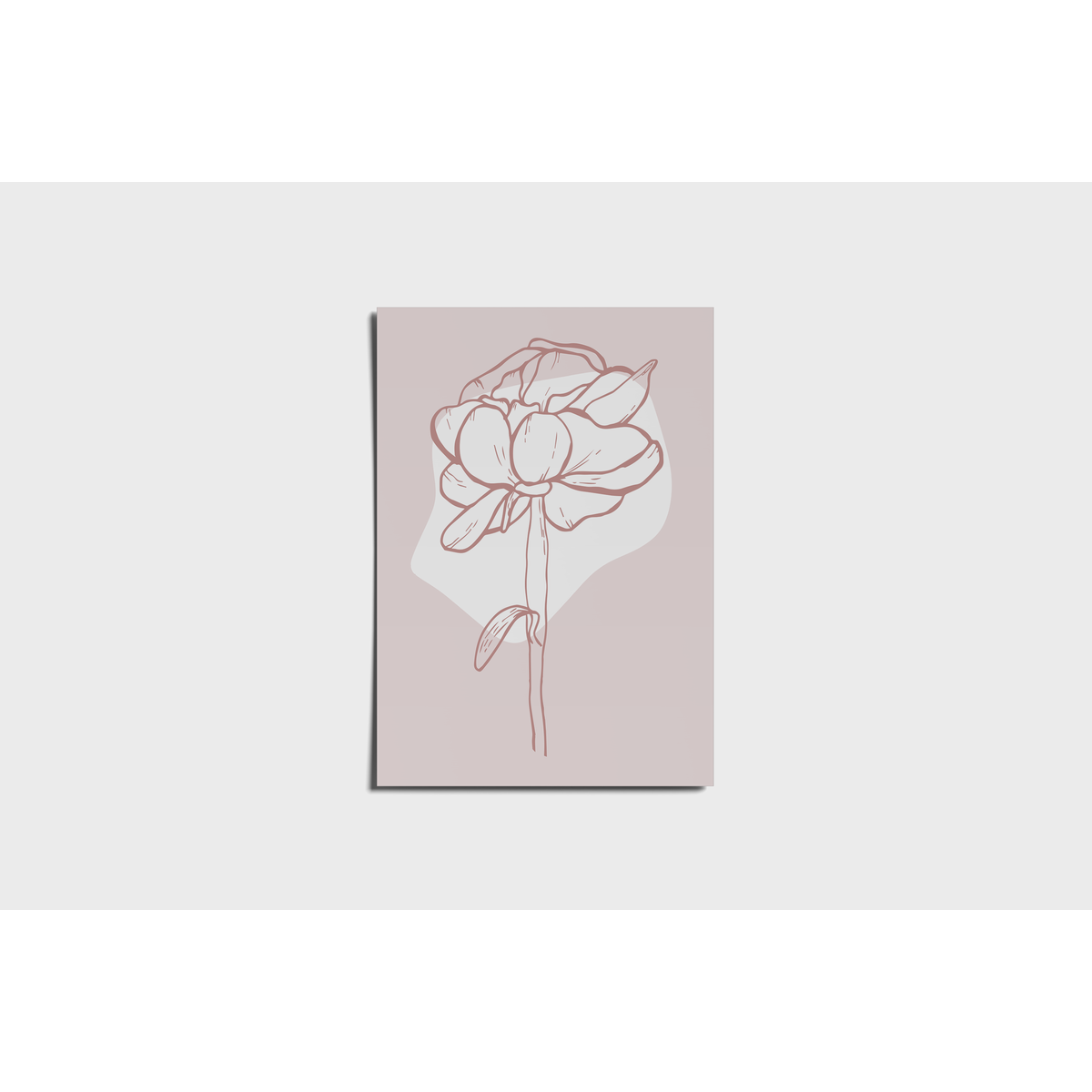 Boho abstrait pivoine rose Poster