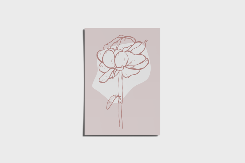 Rosa Pfingstrose abstraktes Boho-Poster
