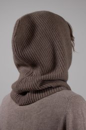 Acanalado: 100% de cachemira balaclava de punto