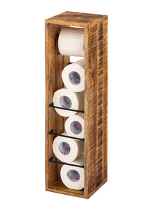 Toilet paper holder toilet paper holder wood 17x17 H 65 cm cloak roll holder square mango wood