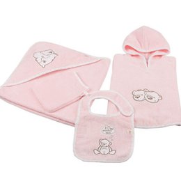 Set di poncho per bebè in cotone biologico Twin Bears