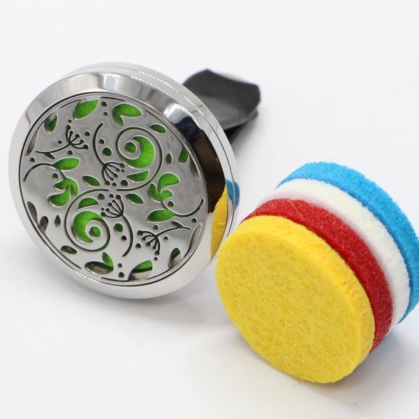 Clip’Arôme Car Diffuser – Enchanted Forest – Stainless Steel with Blotters – Decorative Aromatherapy Accessory – Gift Idea