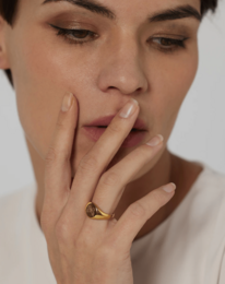 Lucy - Signet Butterfly Gold Ring