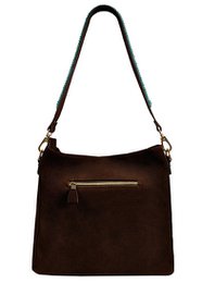 BOHO IBIZA BAG - Tracolla Acquamarina (70cm) + Borsa Scamosciata (Cacao)
