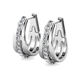 Boucles d'oreilles Aurielle Hoop - ArgentÃ© et Cristal