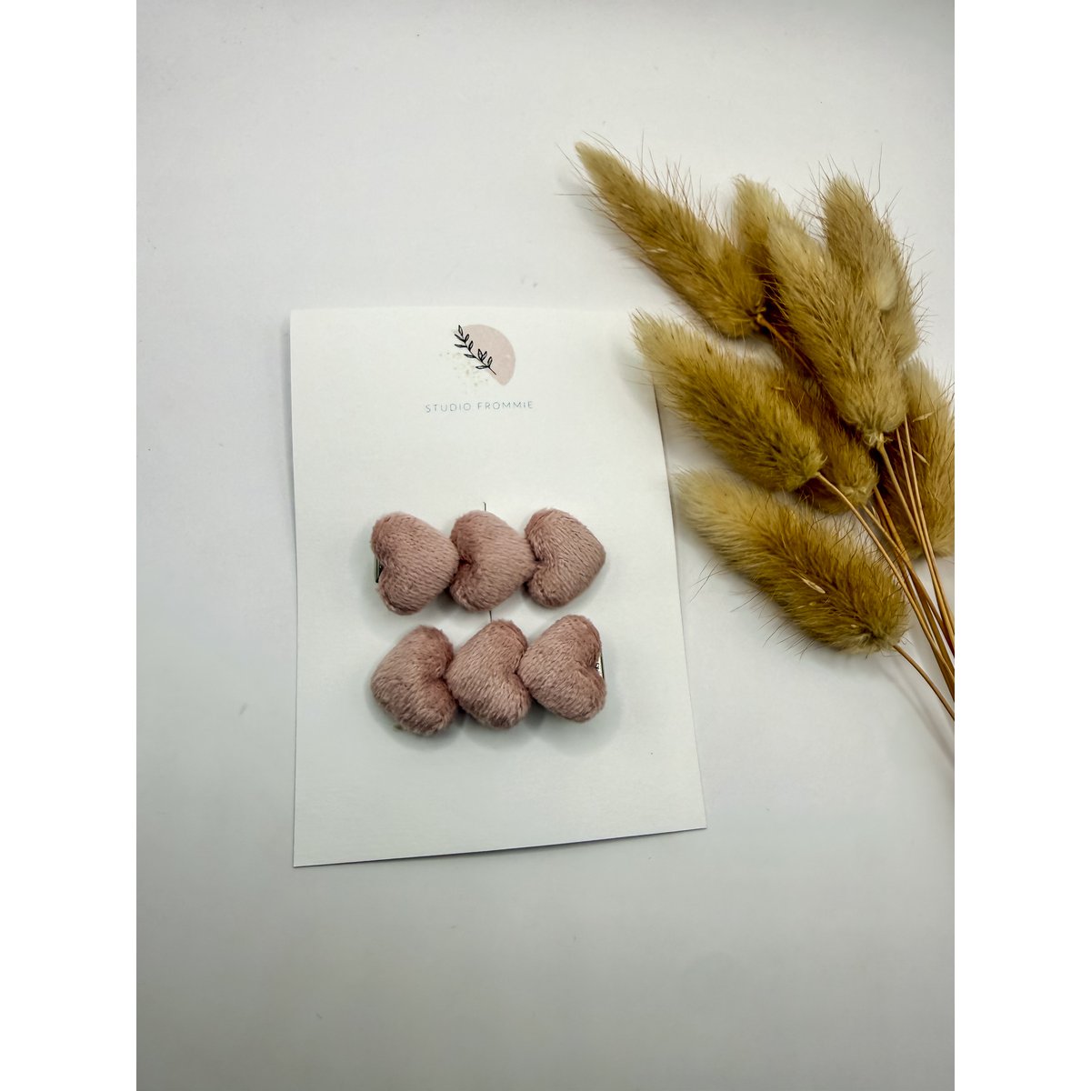 Setje haarspeldjes hartjes - licht roze