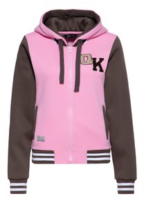 Kapuzensweatjacke 'Chase Dreams Not Cowboys' in Rosa