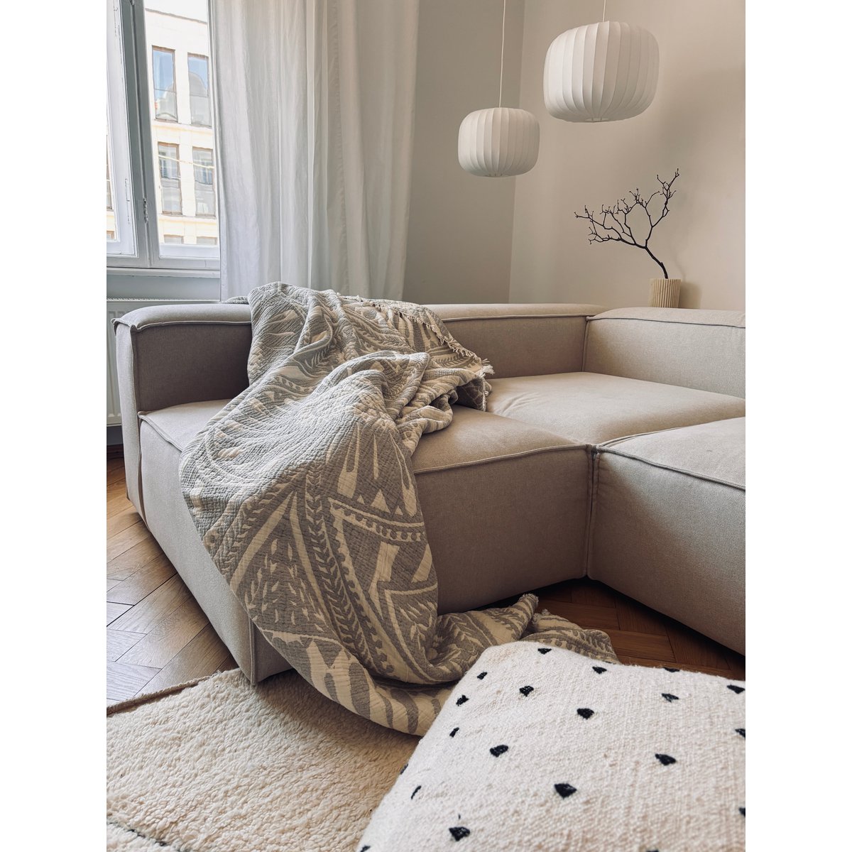 ROLIG Muslin Decke - Hellgrau - 2,20 x 2,30 m