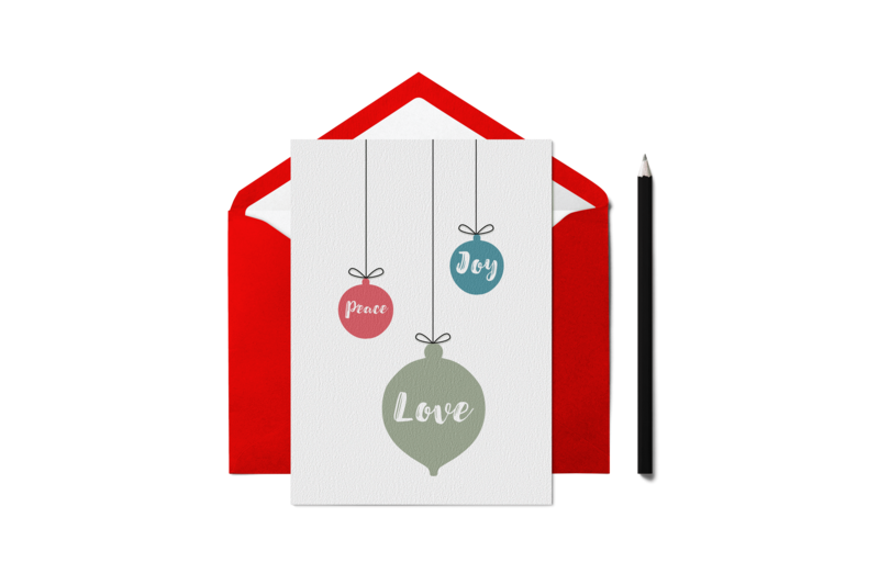 Peace Joy Love - julekugler