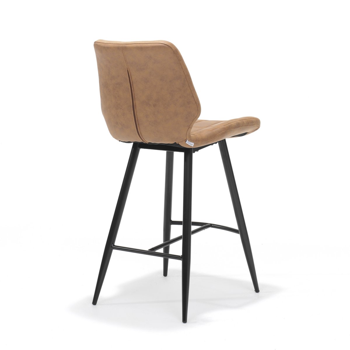 Barhocker Borgo schwarzer Stoff weicher Cognac