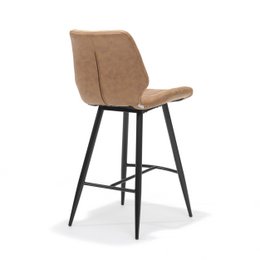 Barhocker Borgo schwarzer Stoff weicher Cognac