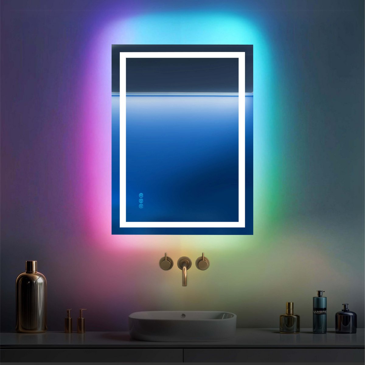 RGB-badkamerspiegel Lumoire Matrix verticaal 50 cm