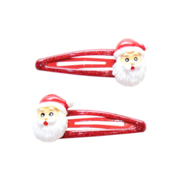 Christmas themed hair clips - Father Christmas